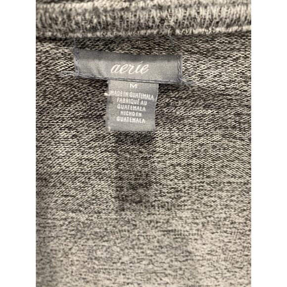 Aerie Sweater Womens Medium Cozy Flowy Casual Open Cardigan Gray Thumb Holes - Picture 4 of 10